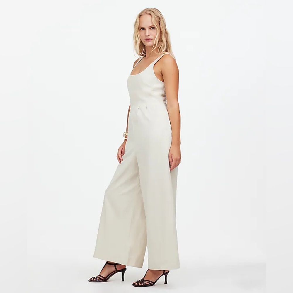 Madewell Wide-Leg Tank Jumpsuit in Drapey Twill NS224 Size 2 - Picture 4 of 11